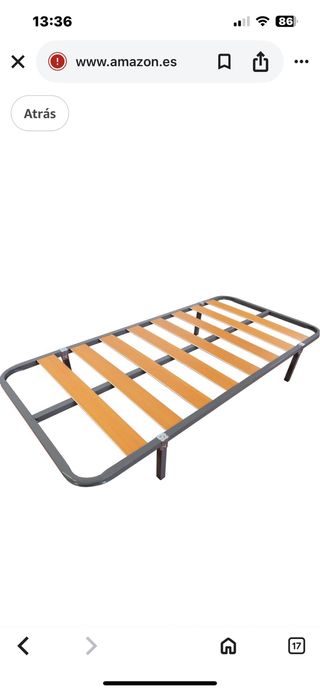 Somier 90cm Metal y Madera