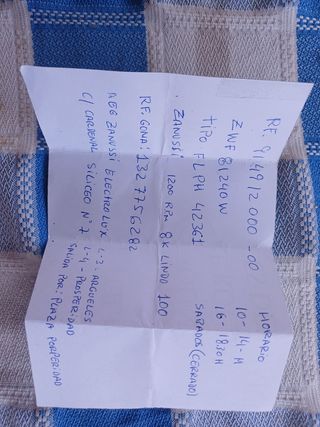 Goma Tambor Lavadora Zanussi