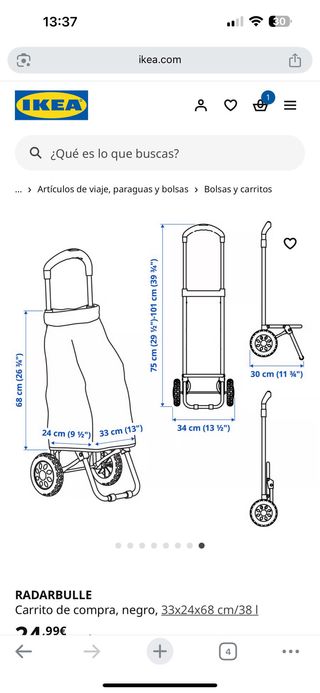 Carrito de compra IKEA negro