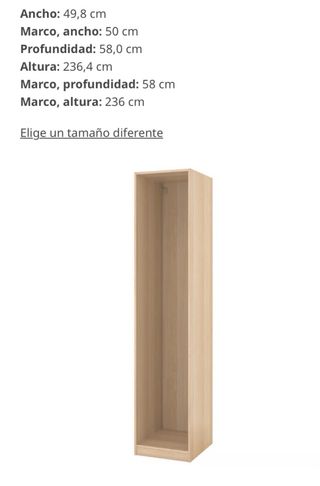 Módulo armario PAX IKEA efecto roble 50x58x236