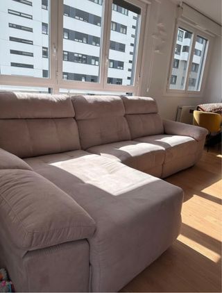 Sofá de salón eléctrico beige y gris