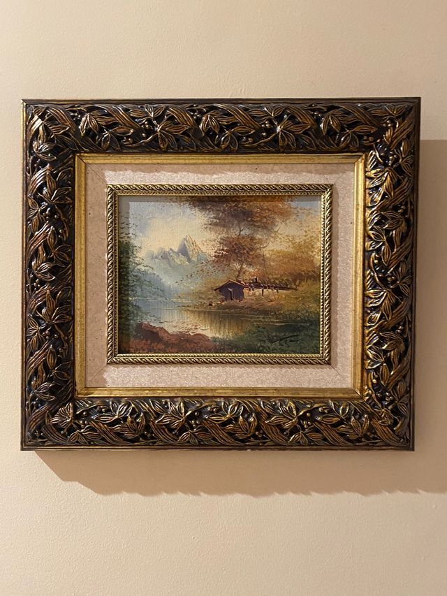 Marcos de madera
decorativos con marco dorado y