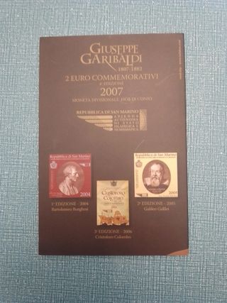 Cofanetto 2 € San Marino 2007 Giuseppe Garibaldi