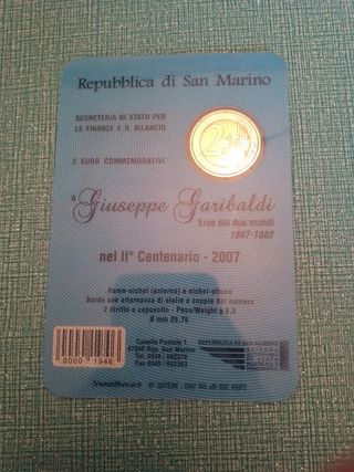 Cofanetto 2 € San Marino 2007 Giuseppe Garibaldi