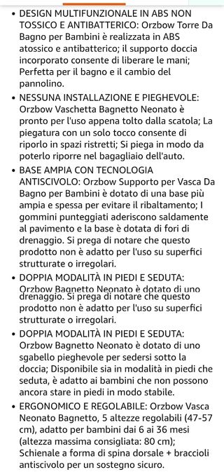 Supporto Vasca Bagno Bambino