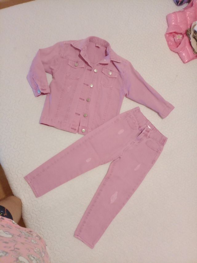 Conjunto vaquero rosa T5-6