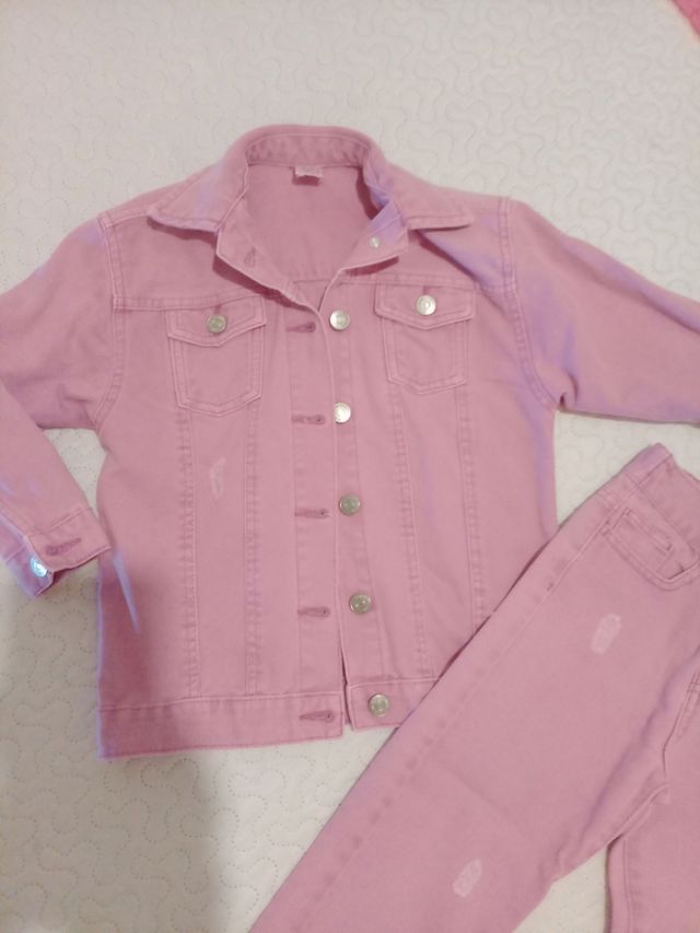 Conjunto vaquero rosa T5-6