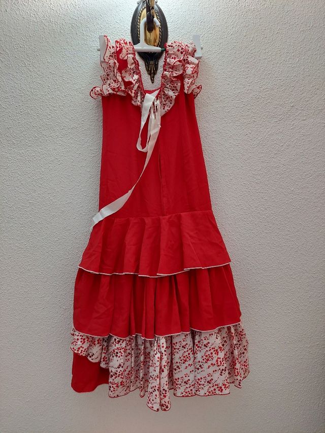 Traje de Flamenca Gitana Rojo