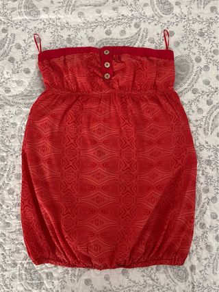 Top sin tirantes estampado