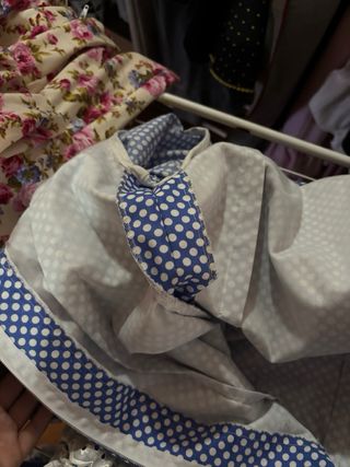 Traje Flamenco Azul Lunares Blancos para niña