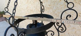 Lámpara forja negra rústica