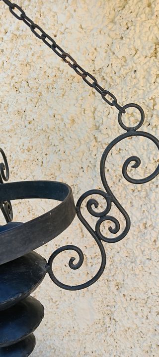 Lámpara forja negra rústica