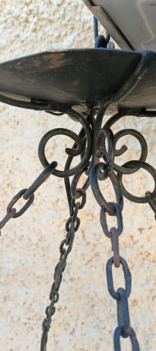 Lámpara forja negra rústica