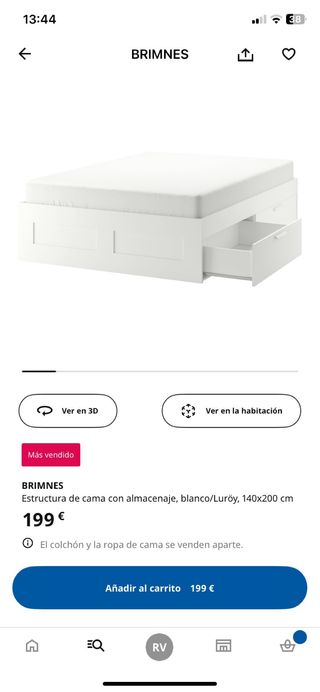 Cama BRIMNES Ikea Blanca