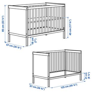 Cuna SUNDVIK Ikea Blanca + Colchón
