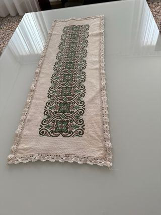 Runner Tirolese Lino e Cotone Beige/Verde