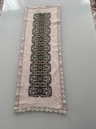 Runner Tirolese Lino e Cotone Beige/Verde