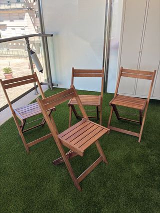 4 Sillas Plegables Jardín Acacia