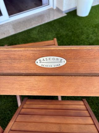 4 Sillas Plegables Jardín Acacia