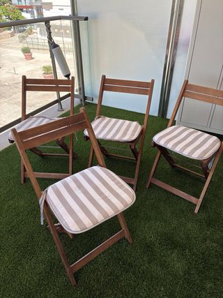 4 Sillas Plegables Jardín Acacia