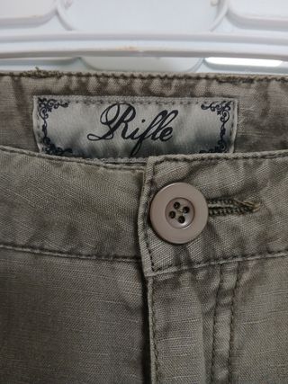 Pantaloni uomo in lino color verde oliva
