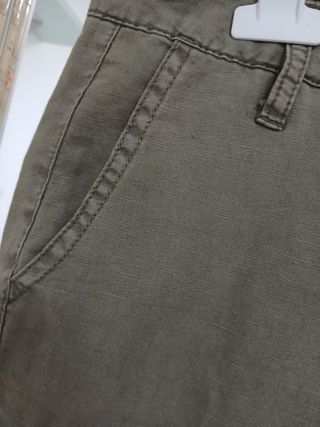 Pantaloni uomo in lino color verde oliva