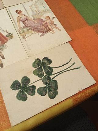 5 cartoline illustrate vintage lotto primi 1918