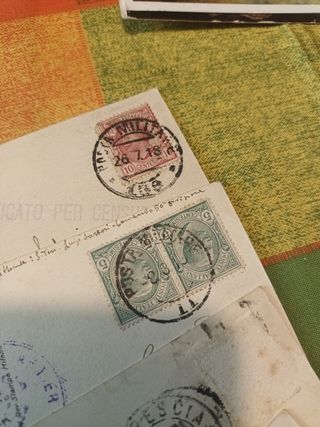 5 cartoline illustrate vintage lotto primi 1918