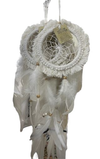 Atrapasueños blanco con plumas