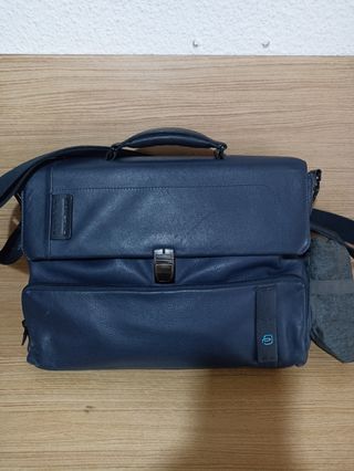 Maletín Piquadro Azul Piel