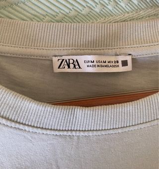 Camiseta Zara Verde Talla M