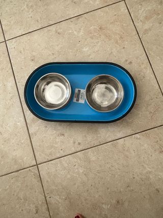 Transportín para mascotas + 2 comederos