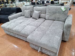Sofá Cama Chaise Longue Gris 263x160cm