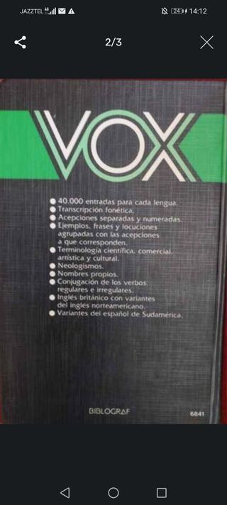 Diccionario de ingles Vox
