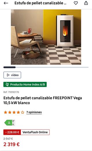 Caldera / Estufa Pellet Canalizable FreePoint 10.5