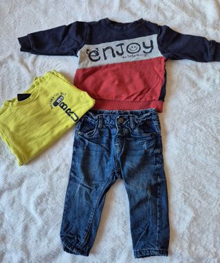 Completo neonato felpa e jeans