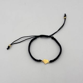 Pulsera macrame con corazón de oro 18kt