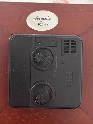 Orologio da comodino legno e argento