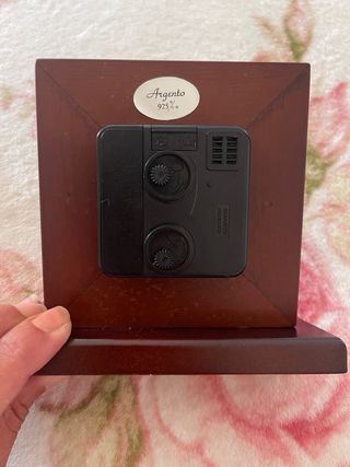 Orologio da comodino legno e argento