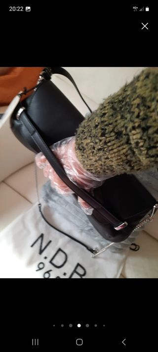 Borsa baguette N.D.B. in pelle nera