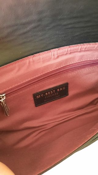 Borsa baguette N.D.B. in pelle nera