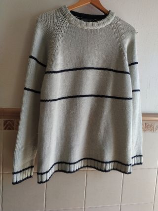 Jersey MAX BLUE hombre beige rayas