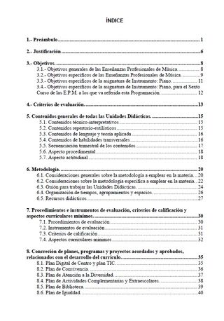 Programación Didáctica Piano