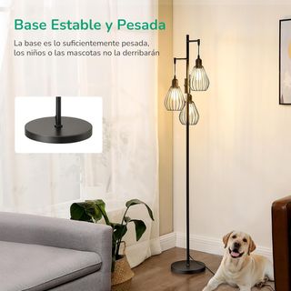 Lámpara de Pie LED Vintage Negra