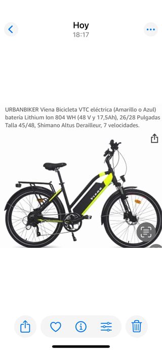 Bicicleta Eléctrica URBANBIKER Viena