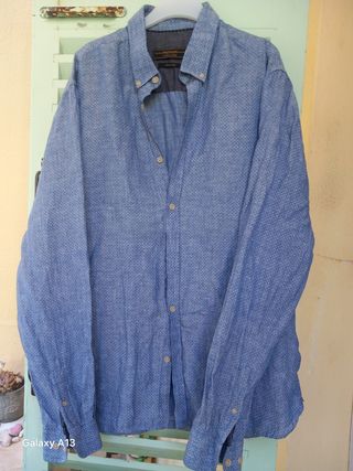 Camisa Jack & Jones azzurro, in lino