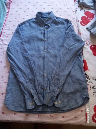 Camisa Jack & Jones azzurro, in lino