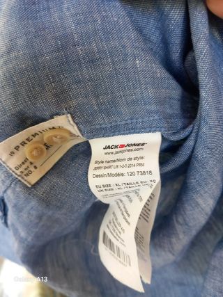 Camisa Jack & Jones azzurro, in lino