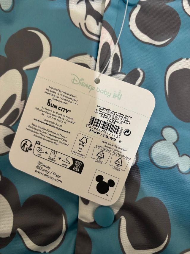 Chubasquero bebé Mickey Mouse Disney