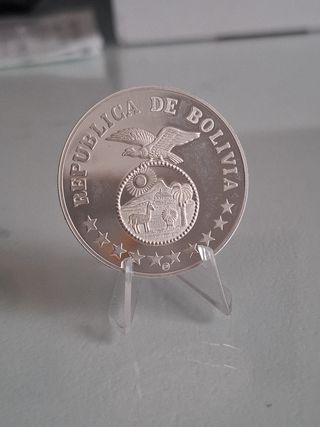 Moneda Plata Bolivia 200 Pesos 1979 UNICEF